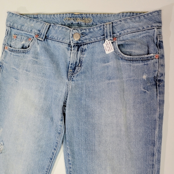 AMERICAN EAGLE ♡ Vintage Factory Faded 'n Distressed Boyfriend 77 Jeans 12S - Picture 8 of 17